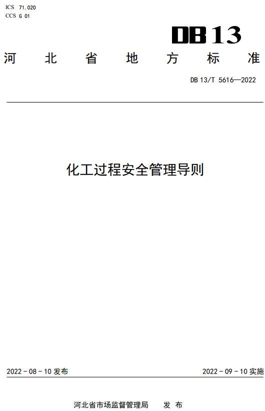 《化工过程安全管理导则》（DB13/T5616-2022）【河北省地方标准】【全文附高清无水印PDF版下载】